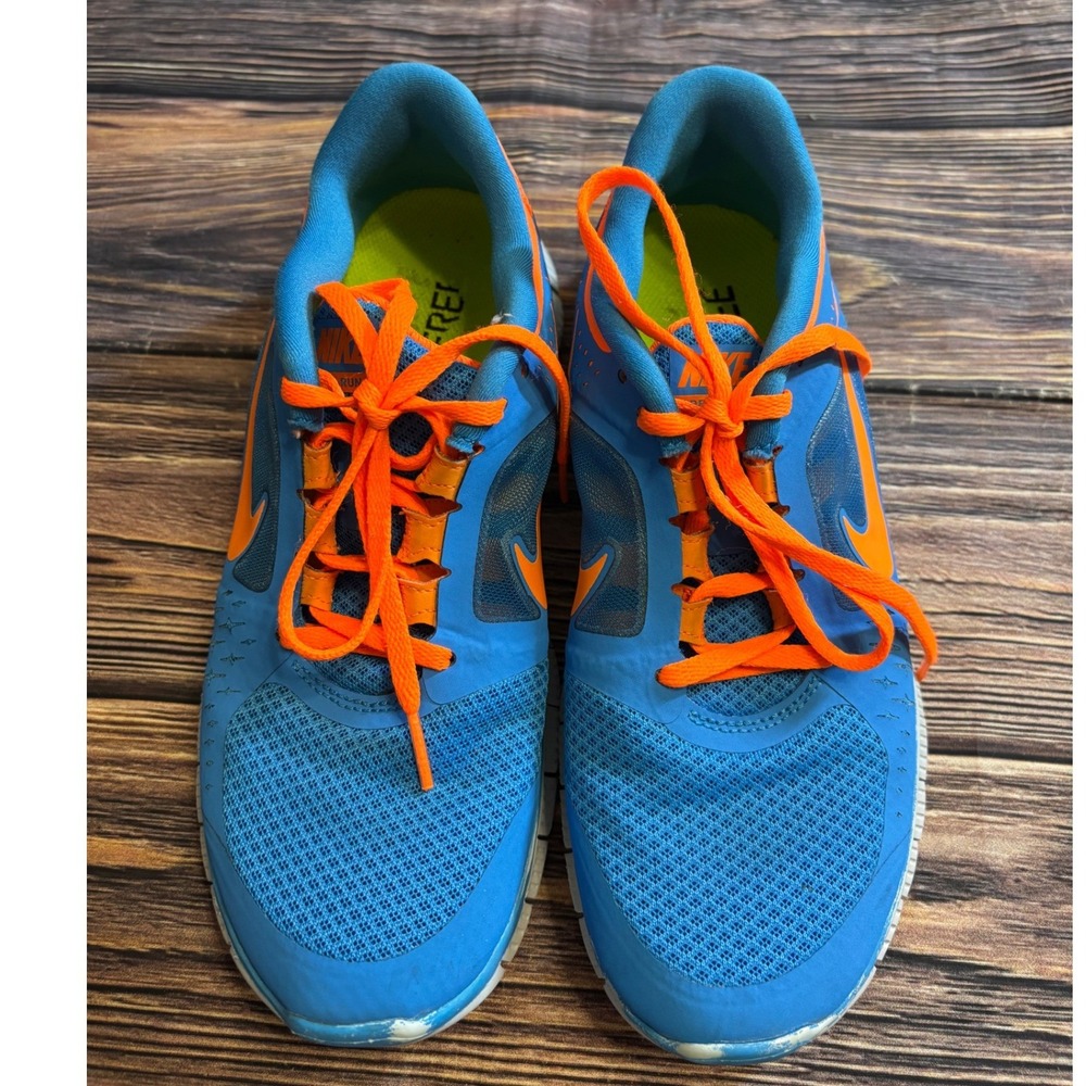 Nike Free Run 3 Sneakers Womens 8.5 Blue Orange Running Gym Workout 510643-402